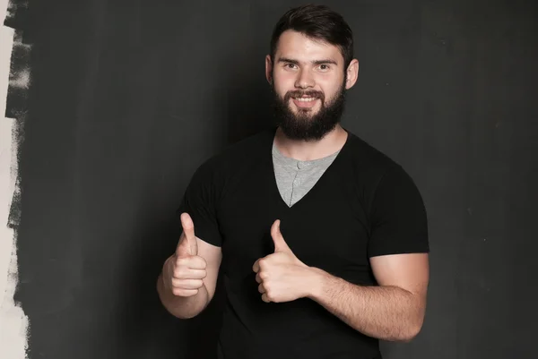 Retrato de homem bonito com barba — Fotografia de Stock