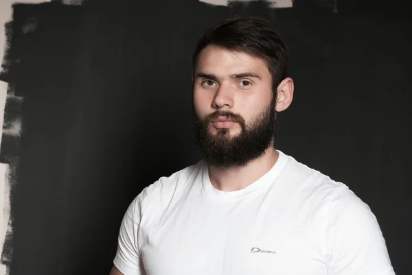 Retrato de homem bonito com barba — Fotografia de Stock