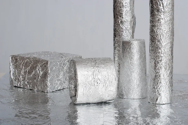 Aluminium foil figures — Stock Photo, Image