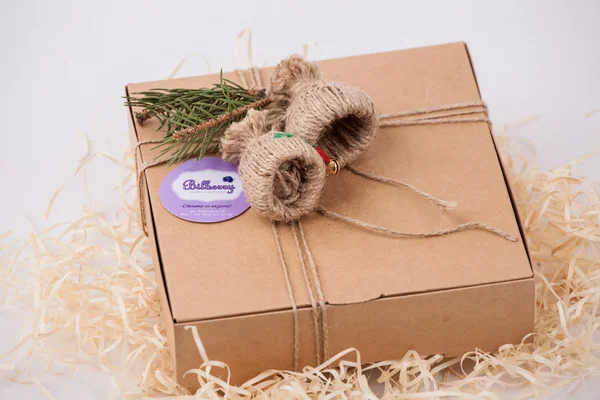 Karácsonyi nyaralás ajándék doboz — Stock Fotó