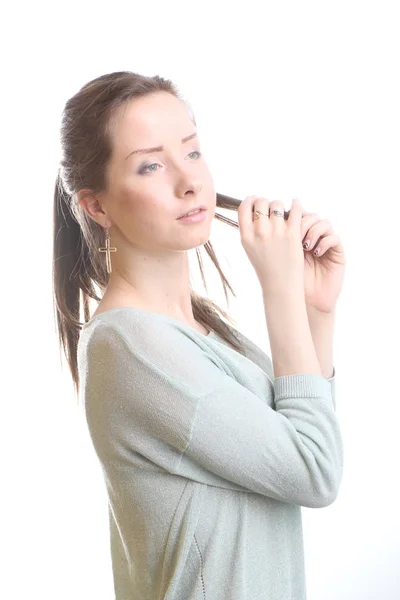 Sensual young woman face — Stock Photo, Image