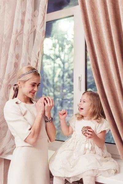 Happy daughter and mother — Stock Photo, Image