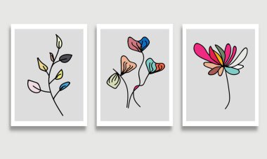 Bir çiçek kümesinin vektör illüstrasyonu