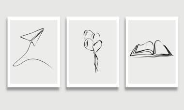 Soyut şekilli el çizimi kartlar.