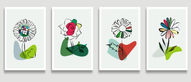 Yaprakları ve çiçekleri olan çiçek arkaplanları.