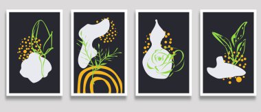 Vector floral arka kümesi.