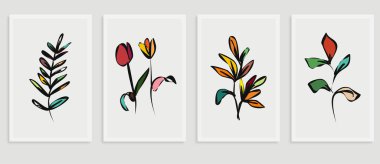 El çizimi çiçek desenli soyut bir çiçek.