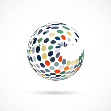 renkli daireleri olan dünya simgesi