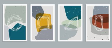 Minimalist minimalist soyut tasarım vektörü kümesi