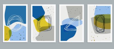 el boyalı çizgilerle modern soyut kümesi, vektör illüstrasyonu