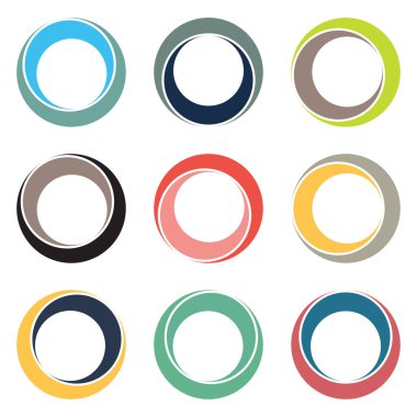 yuvarlak daire simgelerinin vektör kümesi