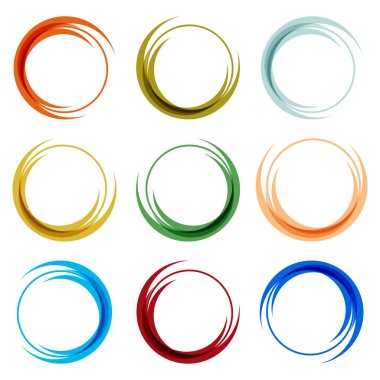 Renkli daire çerçeveleri kümesi, vektör