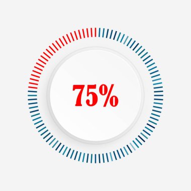 Yüzde 70 mavi daire ikonu. vektör illüstrasyonu