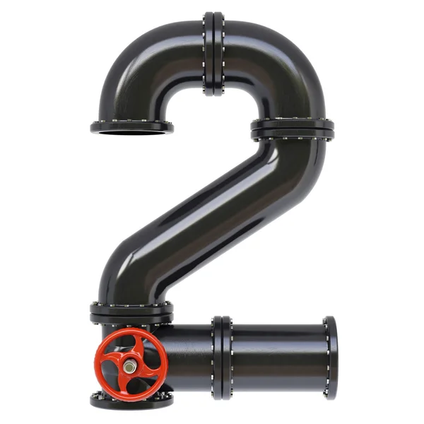 Number 2 from oil pipes. — Stock Photo, Image