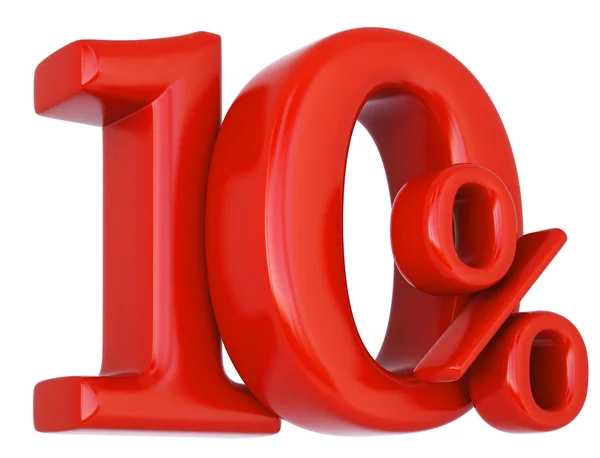 10 símbolo de desconto por cento vermelho — Fotografia de Stock