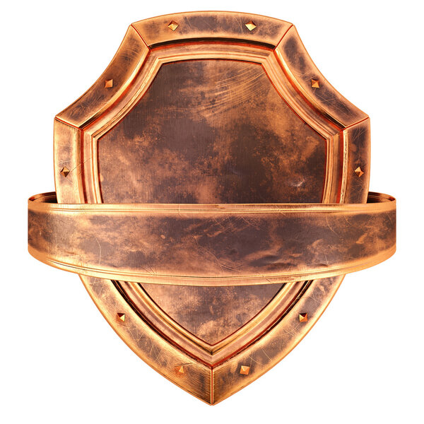 old antique bronze shield