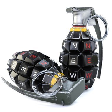 Keyboard grenades concept. clipart