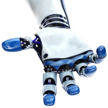 Robot offers a helping hand. clipart