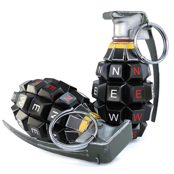 Keyboard grenades concept. — Stock Photo, Image