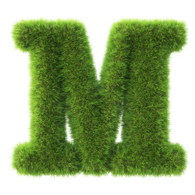Yeşil çim yapılan mektup