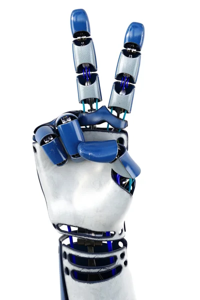 显示数字的机器人的手 — 图库照片