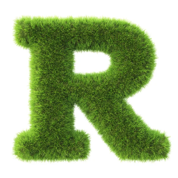 Letter made from green grass — Stock Photo, Image