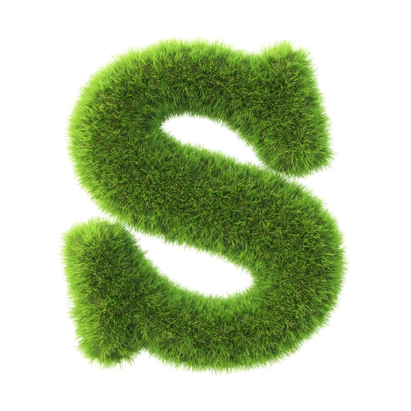 Letter made from green grass — Stock Photo, Image