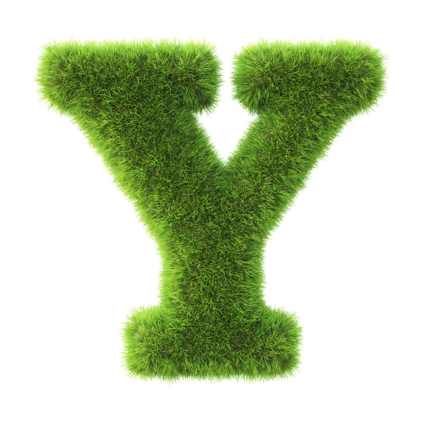 Letter made from green grass — Stock Photo, Image