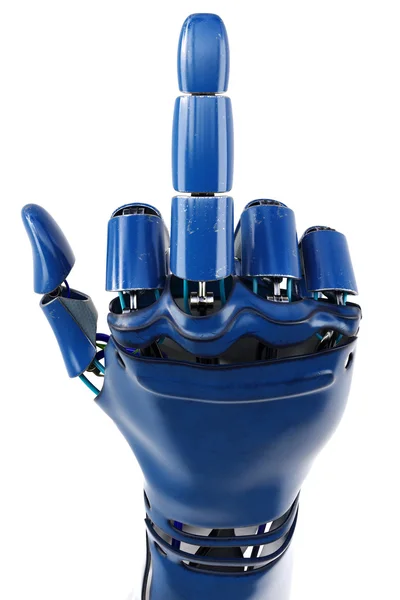 Hand of robot showing fuck you — Stock Photo, Image