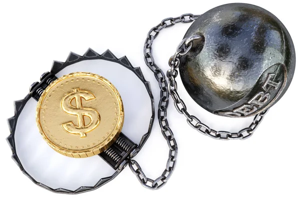 Trap Coins White Background Business Financial Risk Concept Rendering — Stock Photo, Image