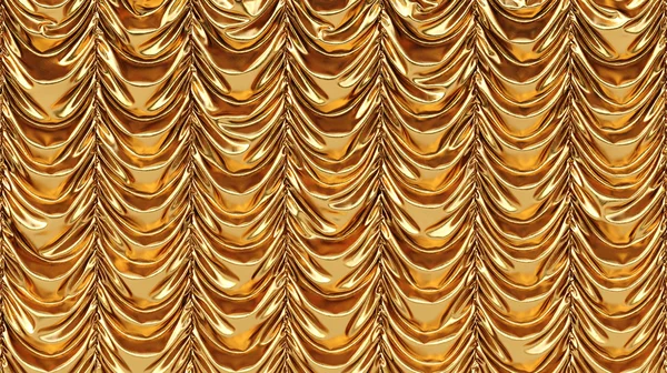 Golden theatrical curtain. — Stock Photo, Image
