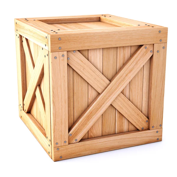 Крупный план деревянной коробки — стоковое фото