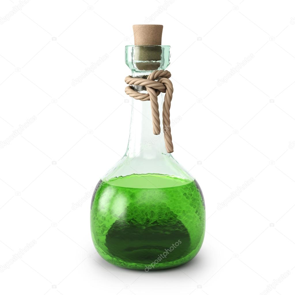 Green potion in the bottle