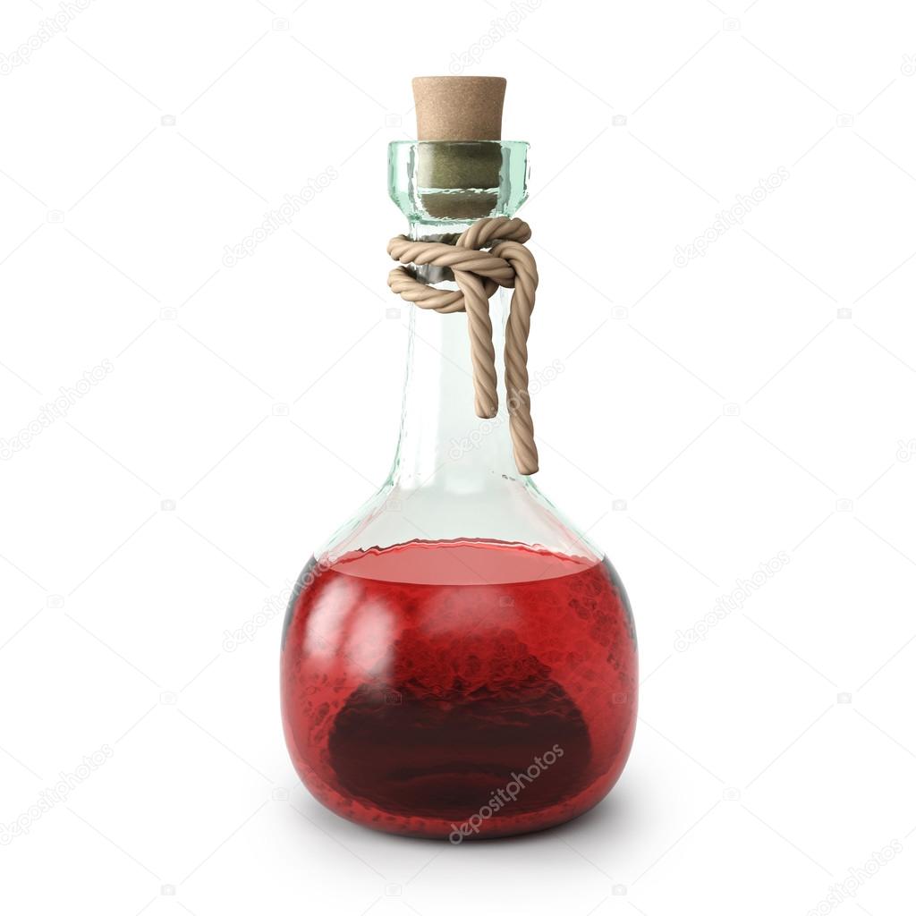 Red potion in the bottle