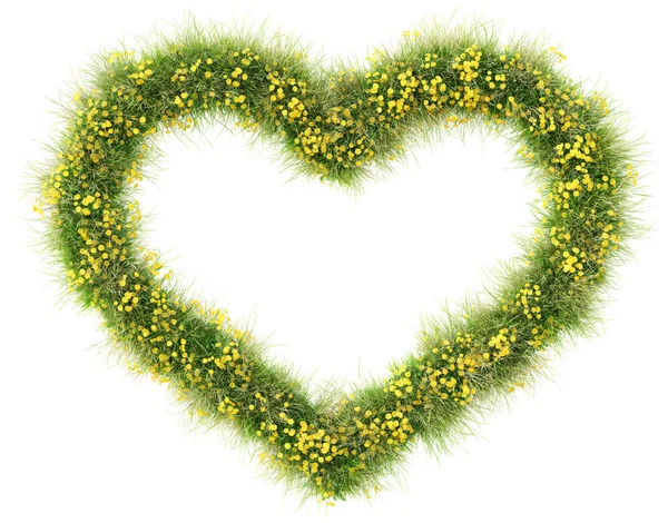 Каркас із зеленої трави та квітів — стокове фото