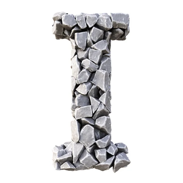 Αλφάβητο το γράμμα I από πέτρες — Φωτογραφία Αρχείου