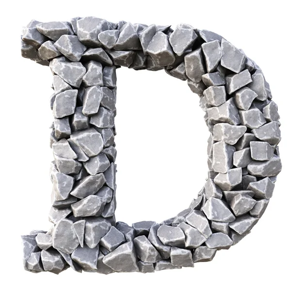 Alphabet letter D from stones — Stock Photo, Image