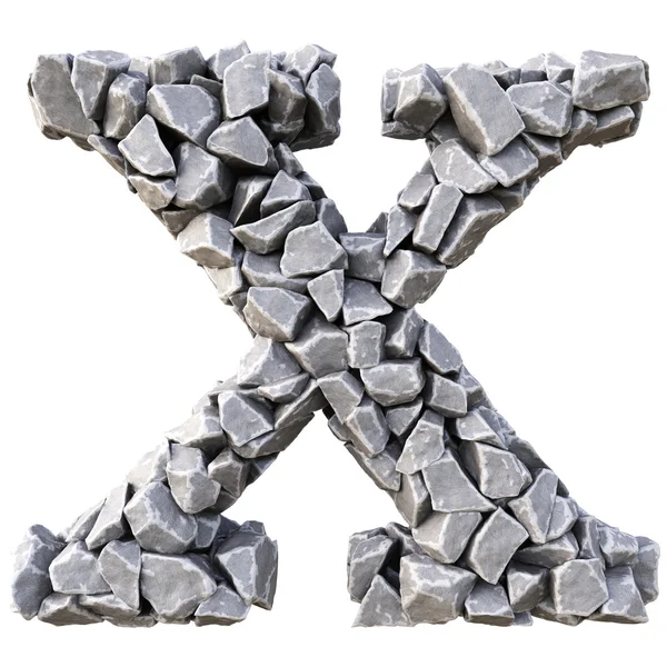 Αλφάβητο το γράμμα X από πέτρες — Φωτογραφία Αρχείου