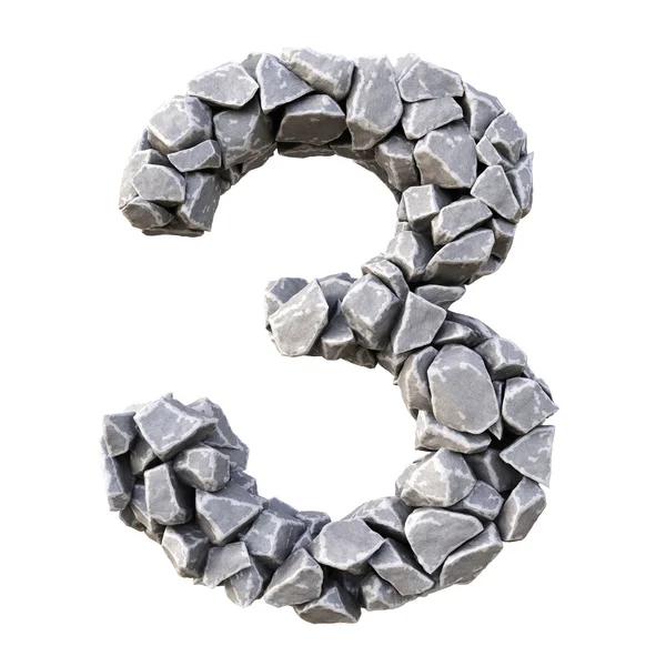 Νούμερο 3 από τις πέτρες — Φωτογραφία Αρχείου