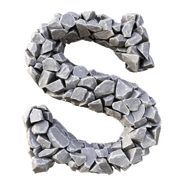 Αλφάβητο το γράμμα S από πέτρες — Φωτογραφία Αρχείου