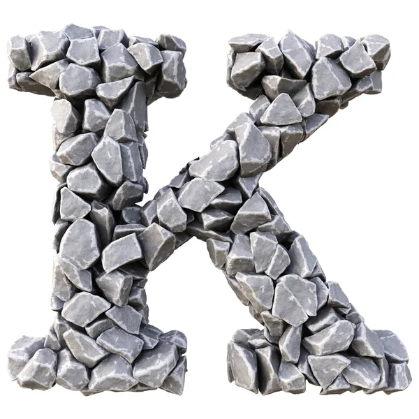 돌에서 알파벳 문자 K — 스톡 사진