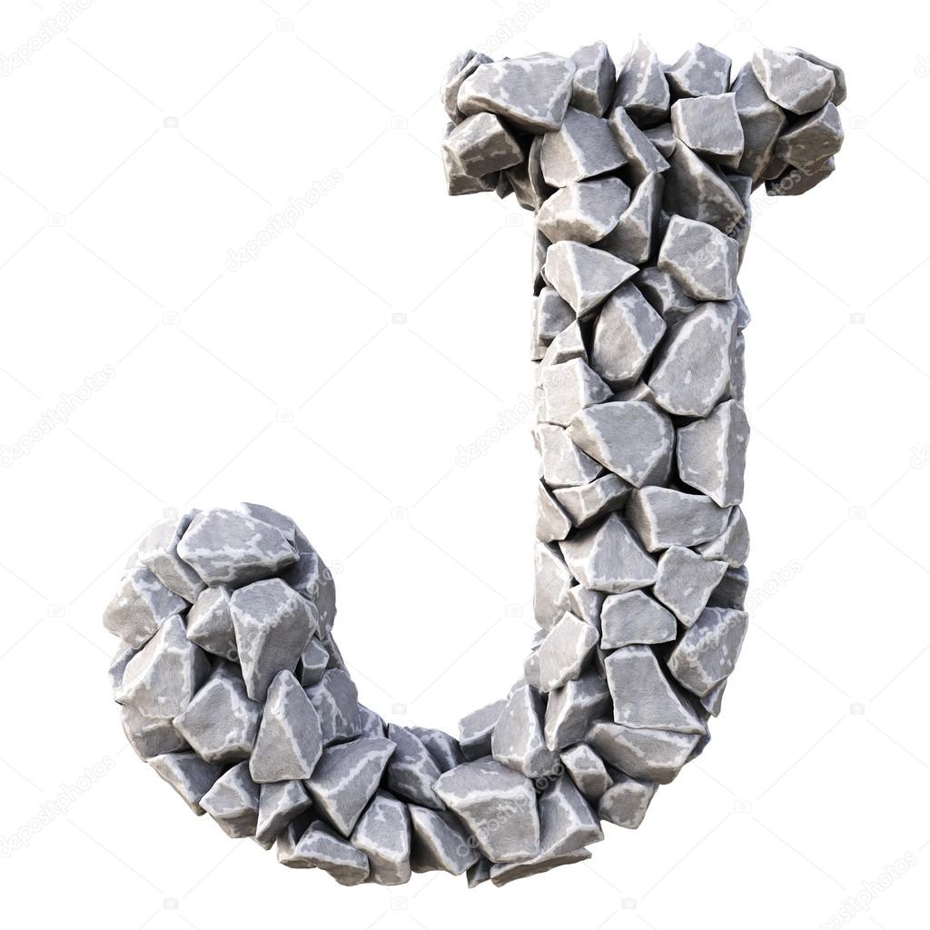 Alphabet letter J from stones Stock Photo by ©dimdimich 83582920