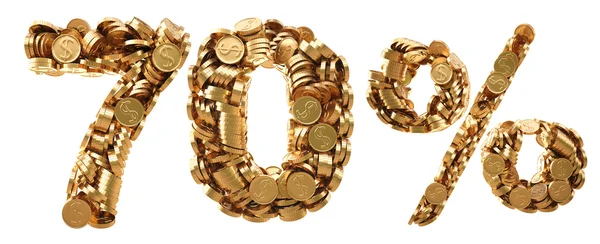 Procent korting van de gouden munten — Stockfoto