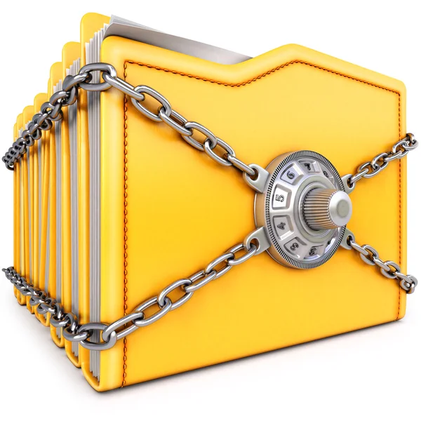 Folders with chain and combination lock. — Stock Photo, Image