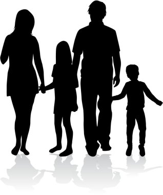 vector silhouet van familie.