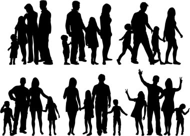 vector silhouet van familie.