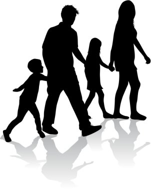 vector silhouet van familie.