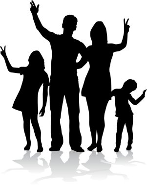 vector silhouet van familie.