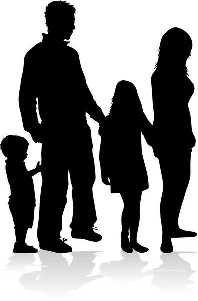 Vector silhouette of family. — Stock Vector