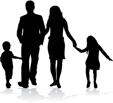 vector silhouet van familie.